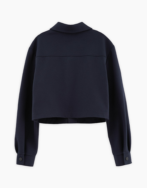 Укороченный тёмно-синий жакет для девочки Укороченный тёмно-синий жакет для девочки