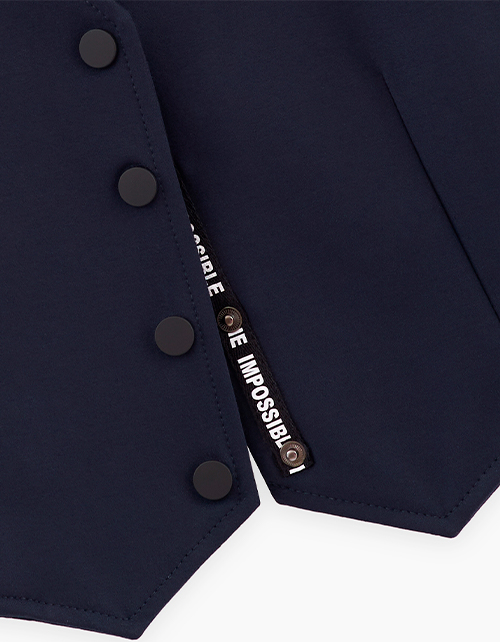 Укороченный тёмно-синий жилет для девочки Укороченный тёмно-синий жилет для девочки