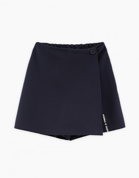 Тёмно-синяя юбка-шорты для девочки Тёмно-синяя юбка-шорты для девочки
