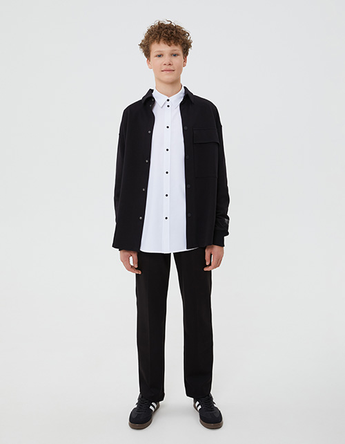 Чёрный жакет-рубашка для мальчика Чёрный жакет-рубашка для мальчика
