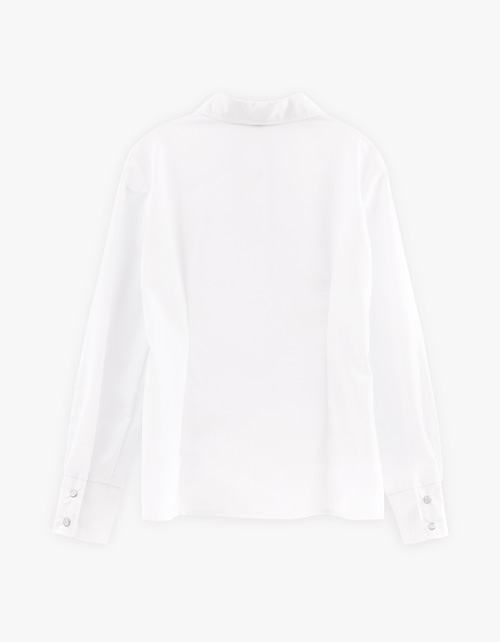 Белая блузка с длинным рукавом для девочки