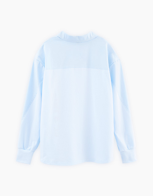 Дизайнерская школьная голубая блузка для девочки