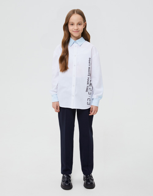 Дизайнерская белая блузка для девочки