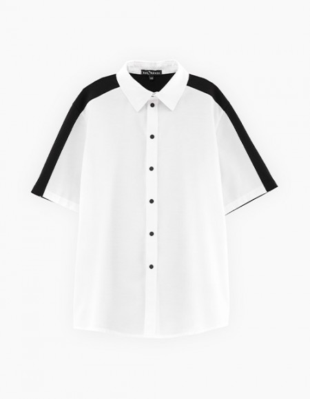 Комбинированная рубашка с коротким рукавом для мальчика Комбинированная рубашка с коротким рукавом для мальчика