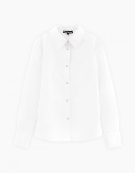 Белая блузка с длинным рукавом для девочки