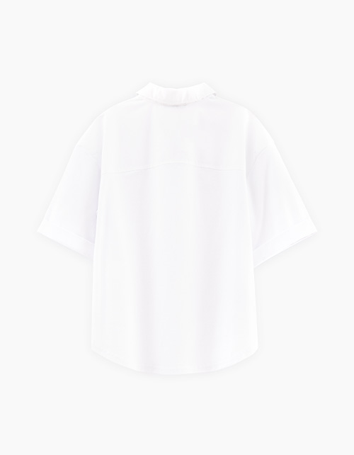 Белая блузка с коротким рукавом для девочки Белая блузка с коротким рукавом для девочки