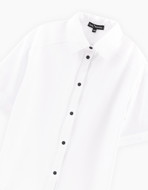 Белая блузка с коротким рукавом для девочки Белая блузка с коротким рукавом для девочки