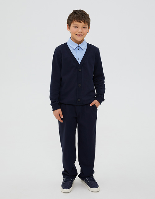 Тёмно-синие школьные брюки для мальчика Тёмно-синие школьные брюки для мальчика