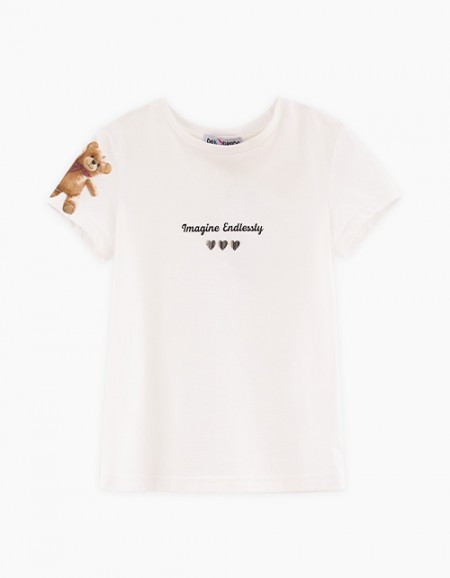 Футболка молочного оттенка для девочки Футболка молочного оттенка для девочки