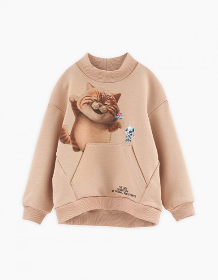 Бежевый свитшот для девочки