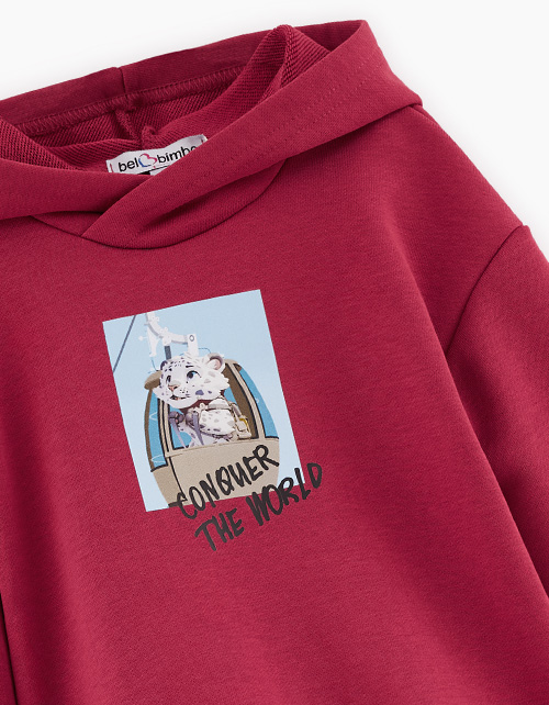 Худи оттенка гранатовый сок для мальчика Худи оттенка гранатовый сок для мальчика