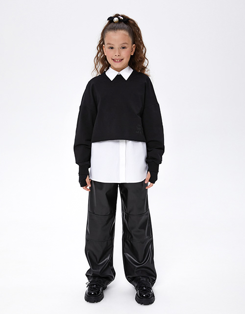 Стильный чёрный свитшот для девочки Стильный чёрный свитшот для девочки