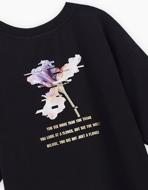 Чёрная футболка для девочки