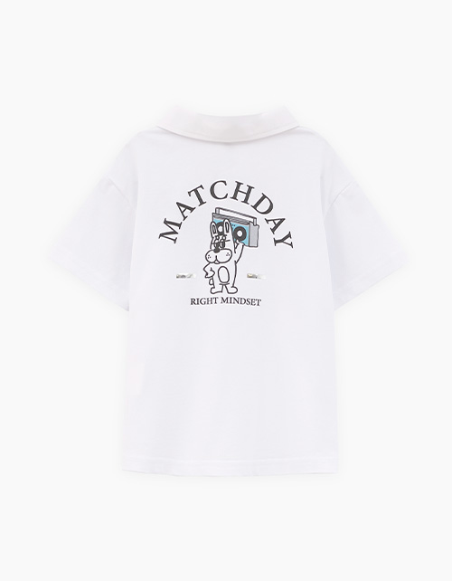 Белая футболка-поло для мальчика