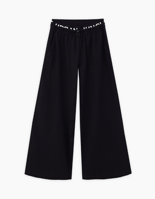 Чёрные широкие брюки для девочки Чёрные широкие брюки для девочки