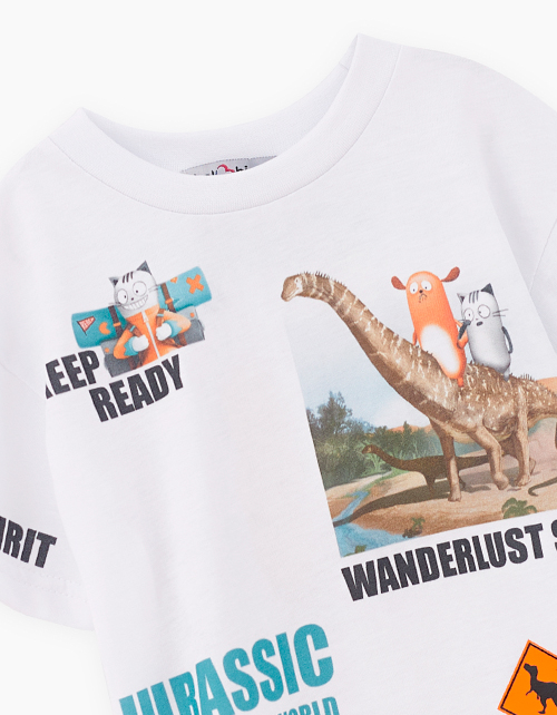 Дизайнерская белая футболка для мальчика