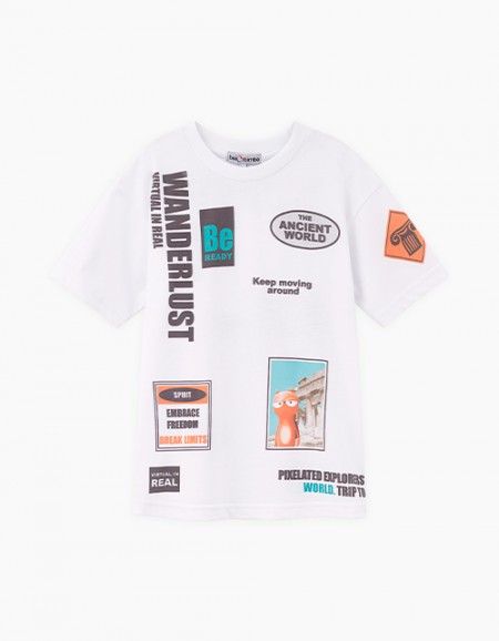 Дизайнерская белая футболка для мальчика Дизайнерская белая футболка для мальчика