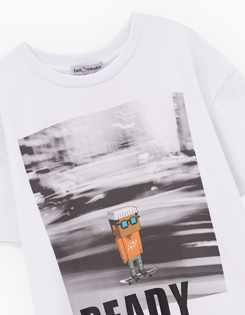 Белая футболка для мальчика