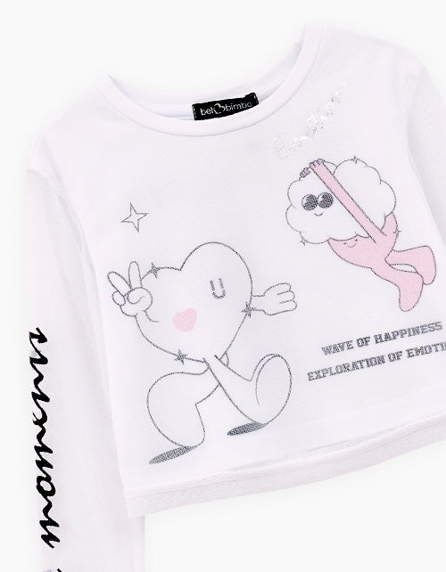 Белый лонгслив для девочки