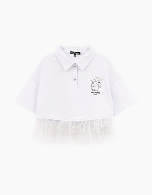 Белый джемпер-поло для девочки