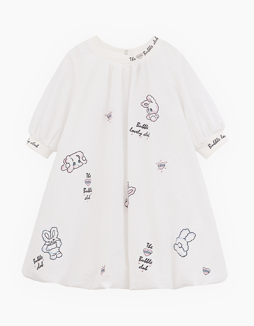 Белое платье-баллон для девочки