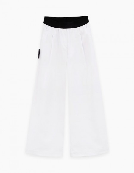 Белые широкие брюки для девочки