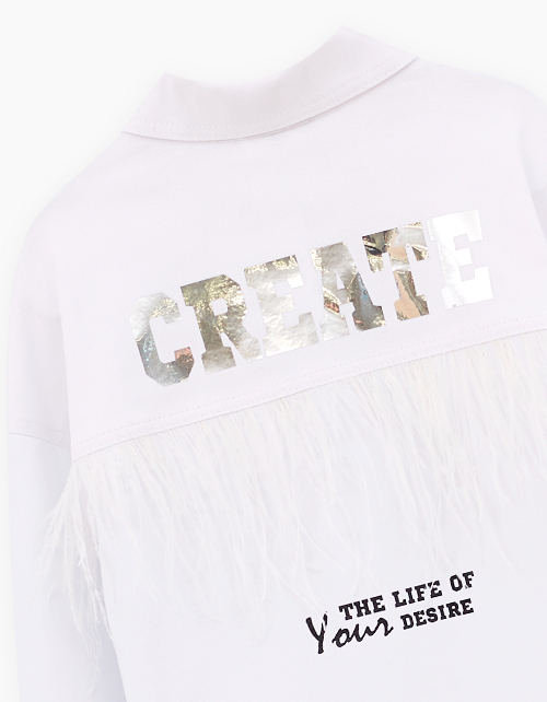 Белый жакет-джуда для девочки