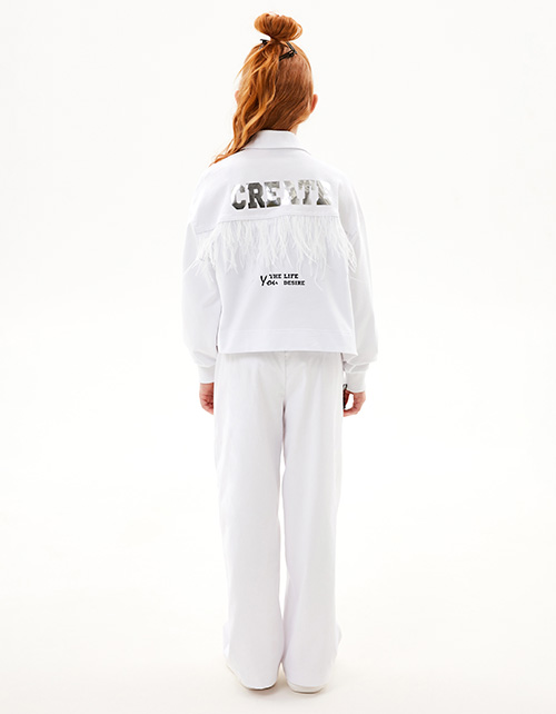 Белый жакет-джуда для девочки