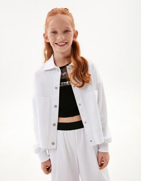 Белый жакет-джуда для девочки