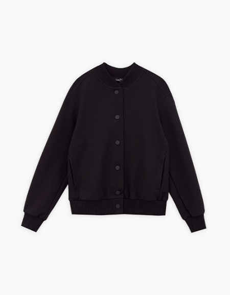 Чёрный жакет-бомбер для девочки