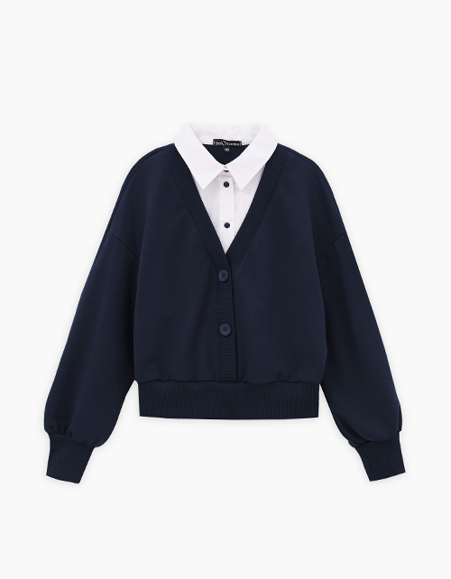 Тёмно-синяя обманка для девочки Тёмно-синяя обманка для девочки