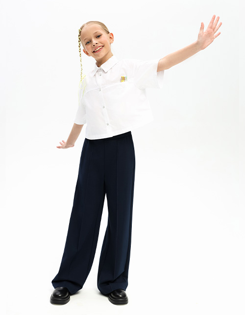 Тёмно-синие брюки для девочки Тёмно-синие брюки для девочки