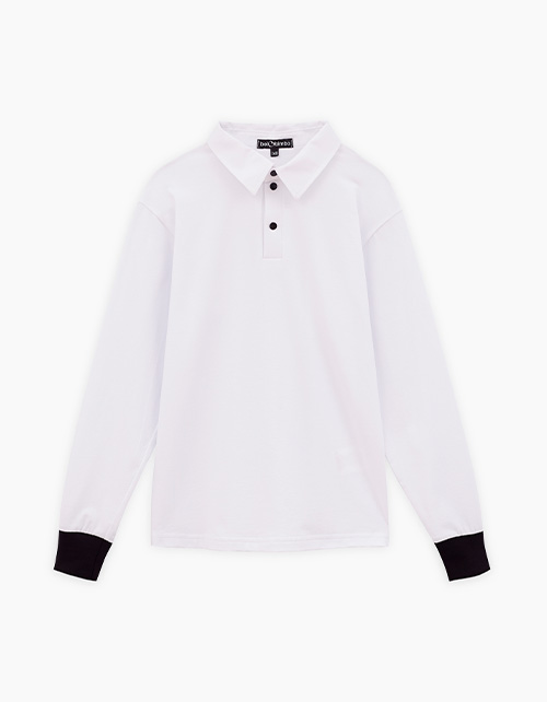 Белый джемпер-поло для мальчика Белый джемпер-поло для мальчика
