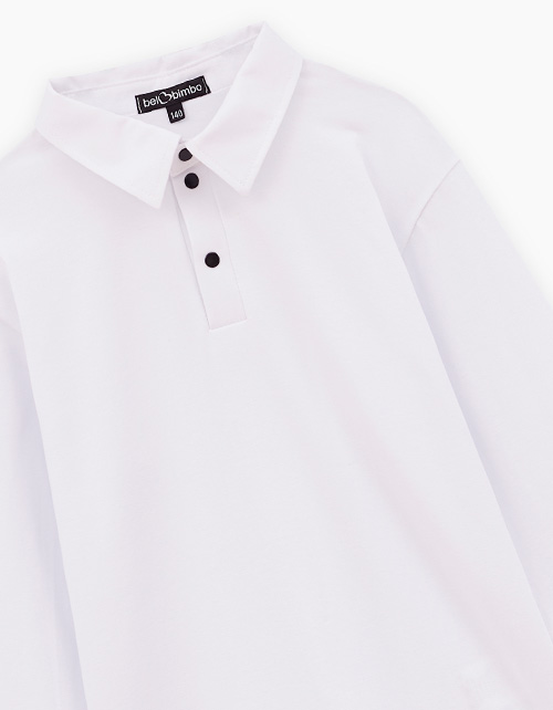 Белый джемпер-поло для мальчика Белый джемпер-поло для мальчика