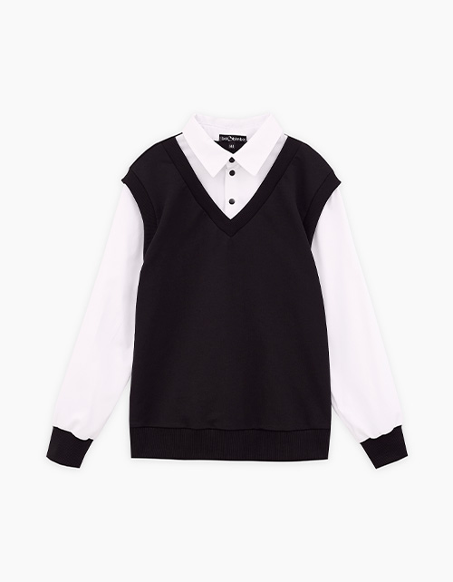 Чёрный джемпер-поло для мальчика Чёрный джемпер-поло для мальчика