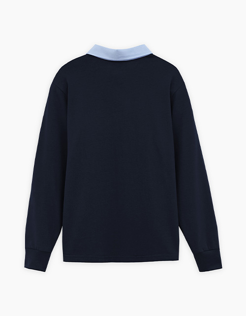 Тёмно-синий джемпер-поло для мальчика