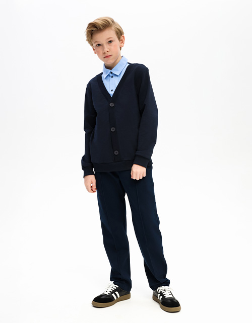 Тёмно-синий джемпер-обманка для мальчика Тёмно-синий джемпер-обманка для мальчика