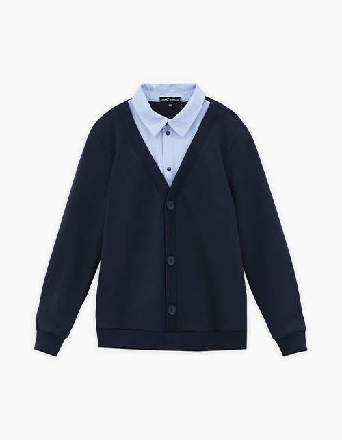 Тёмно-синий джемпер-обманка для мальчика Тёмно-синий джемпер-обманка для мальчика