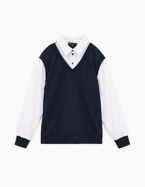 Тёмно-синий джемпер-поло для мальчика Тёмно-синий джемпер-поло для мальчика