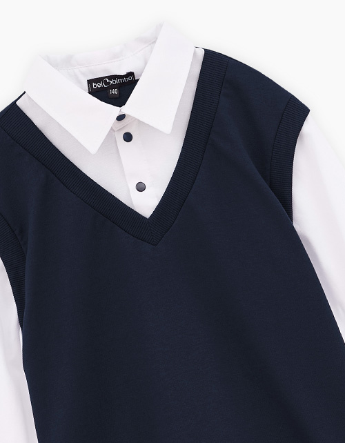 Тёмно-синий джемпер-поло для мальчика Тёмно-синий джемпер-поло для мальчика