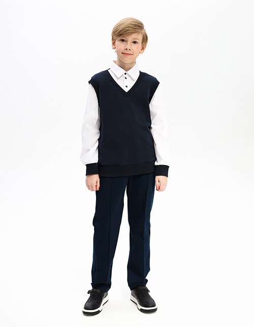 Тёмно-синий джемпер-поло для мальчика Тёмно-синий джемпер-поло для мальчика