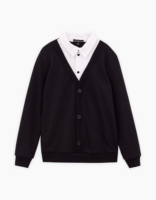 Чёрный джемпер-обманка для мальчика Чёрный джемпер-обманка для мальчика