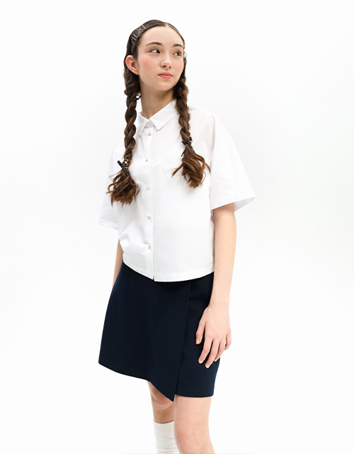 Тёмно-синяя юбка-шорты для девочки