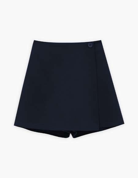 Тёмно-синяя юбка-шорты для девочки