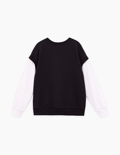 Чёрный джемпер-обманка для девочки Чёрный джемпер-обманка для девочки