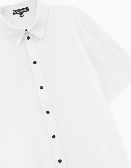 Белая рубашка с коротким рукавом для мальчика Белая рубашка с коротким рукавом для мальчика