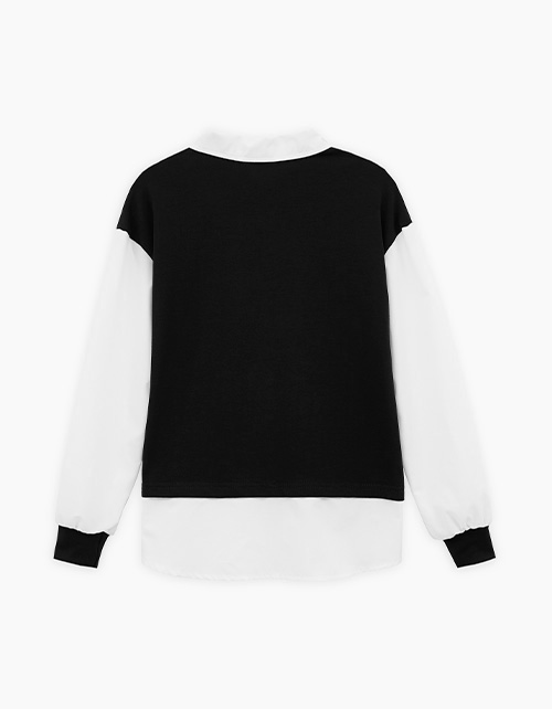 Чёрный джемпер-обманка для девочки Чёрный джемпер-обманка для девочки