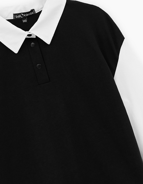 Чёрный джемпер-обманка для девочки Чёрный джемпер-обманка для девочки