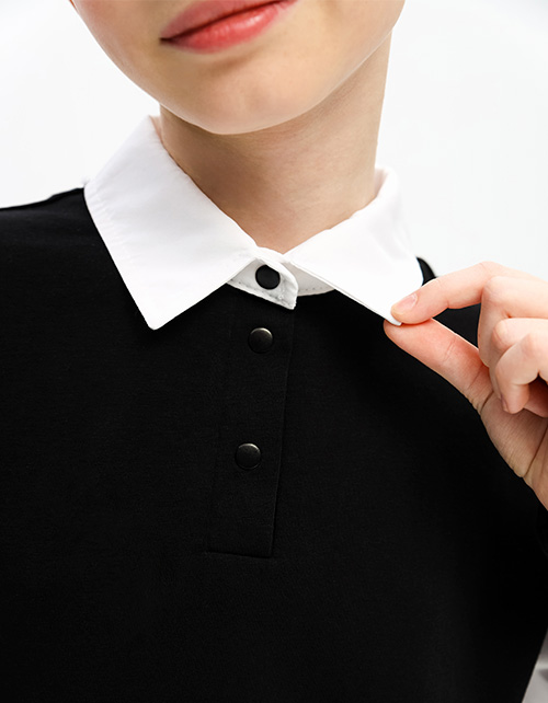 Чёрный джемпер-обманка для девочки Чёрный джемпер-обманка для девочки