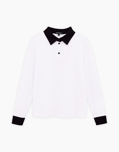 Белый джемпер-поло для девочки